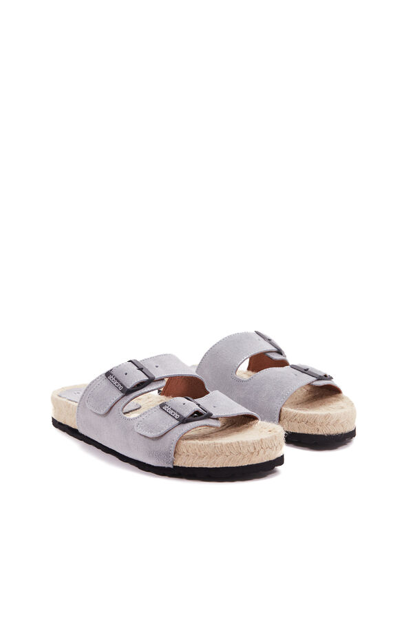 Abbacino Sandália rasa de mulher de esparto azul