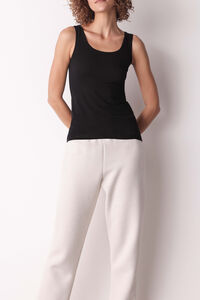 Cotonella Camiseta de cachemira sin mangas negra&nbsp;