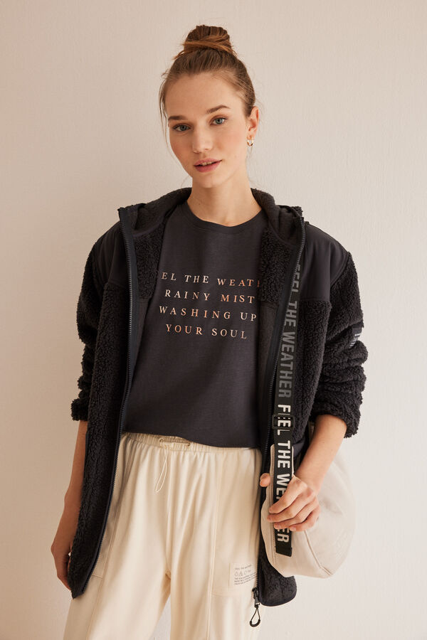 Women'secret Camiseta 100% algod&oacute;n gris gris