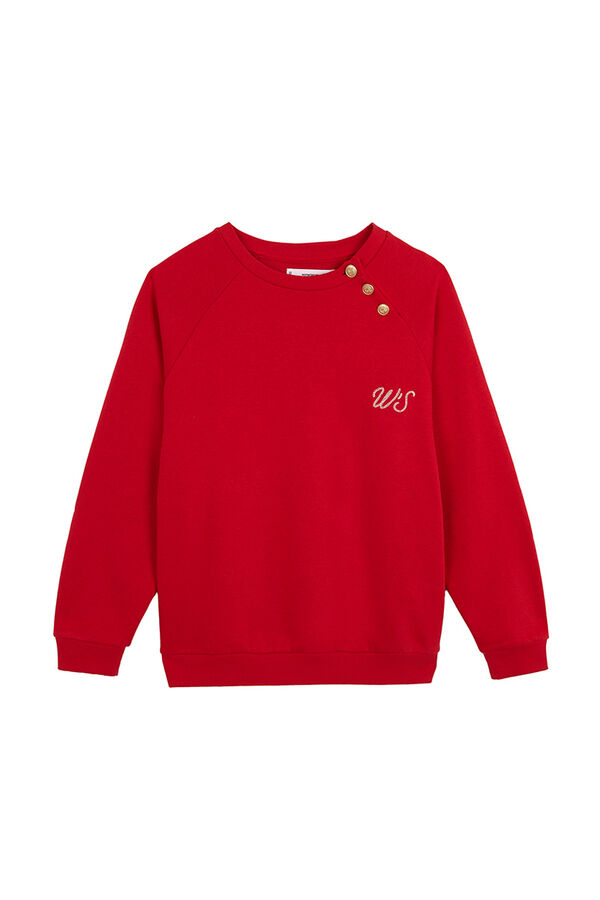 Women'secret Sweatshirt de pelúcia de algodão vermelho vermelho