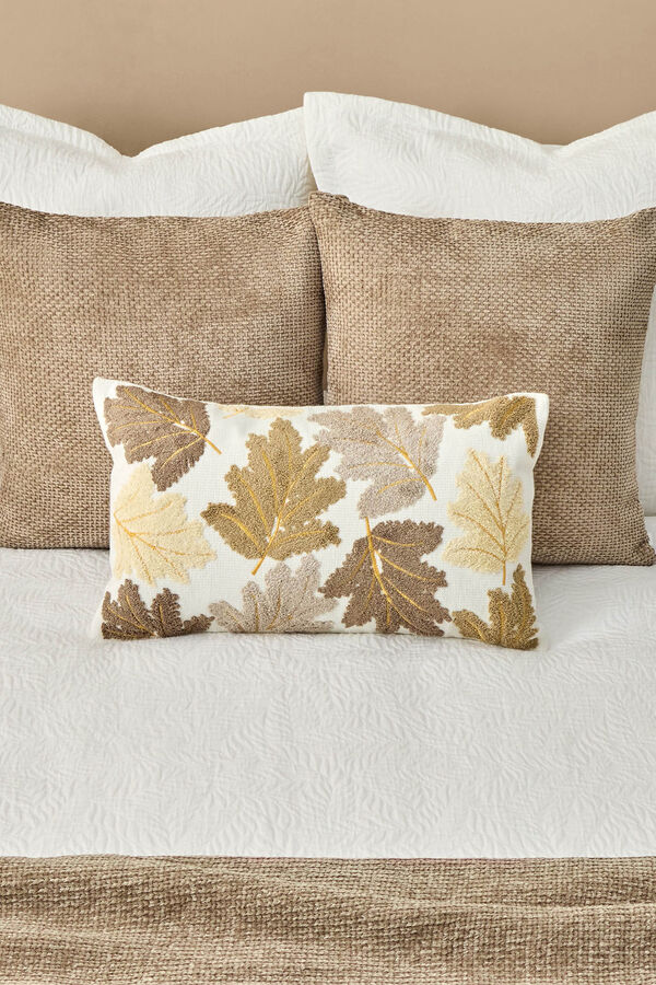 Textura Folhas de capa de edred&atilde;o de algod&atilde;o jacquard branco