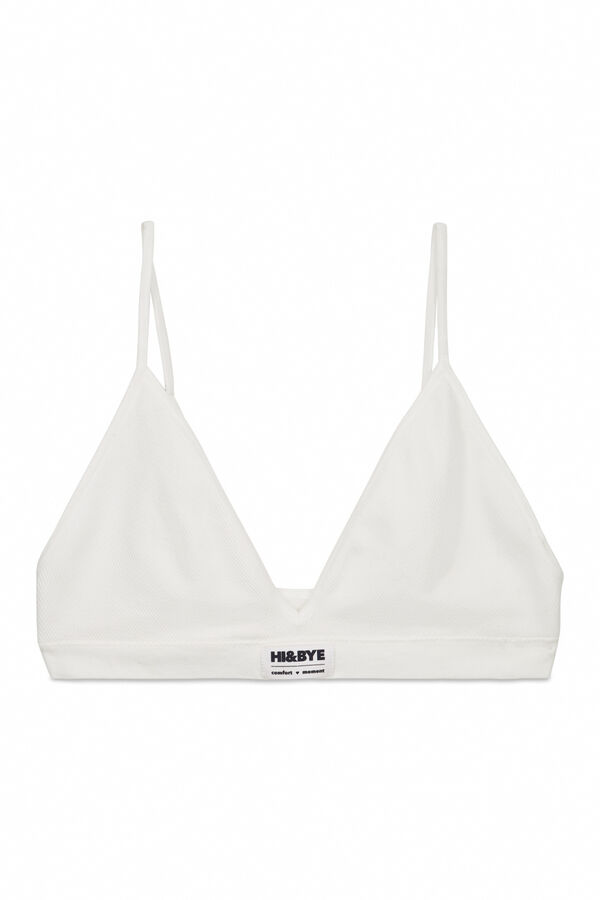 HI&BYE Soutien triangular sem costura branco branco