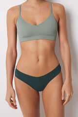 Women'secret Tanga franzida verde verde