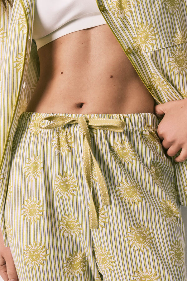 Women'secret Pijama camiseiro em algod&atilde;o verde verde