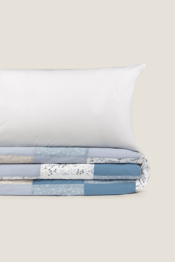 Textura Funda n&oacute;rdica patchwork algod&oacute;n. Cama 105-110cm. azul