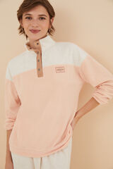 Women'secret Pijama comprido borrego e polar suave vermelho