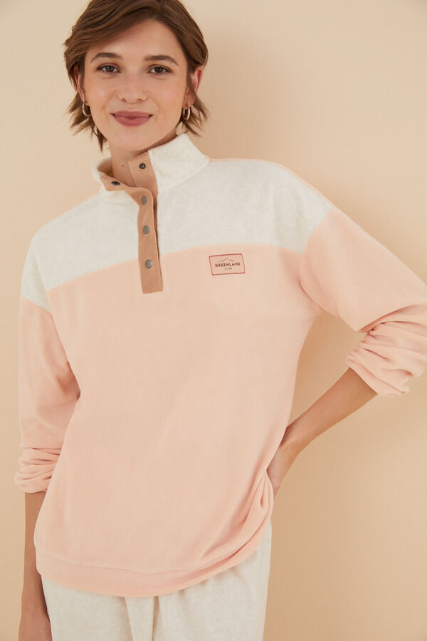 Women'secret Pijama comprido borrego e polar suave vermelho