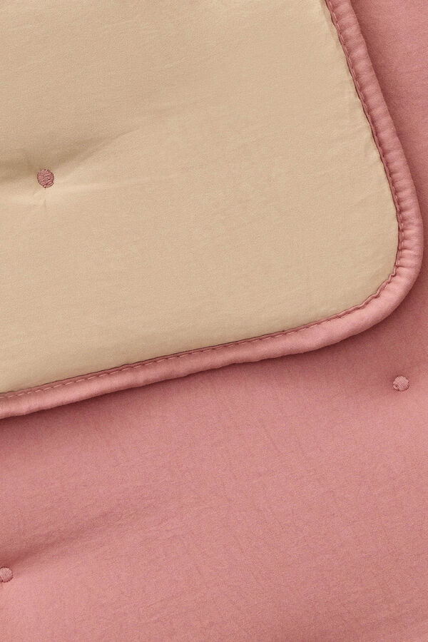 Textura Edred&oacute;n liso reversible puntos rosa