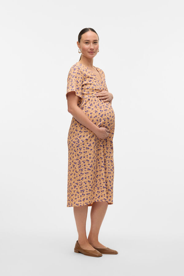 Mamalicious Vestido midi maternity y lactancia rosa
