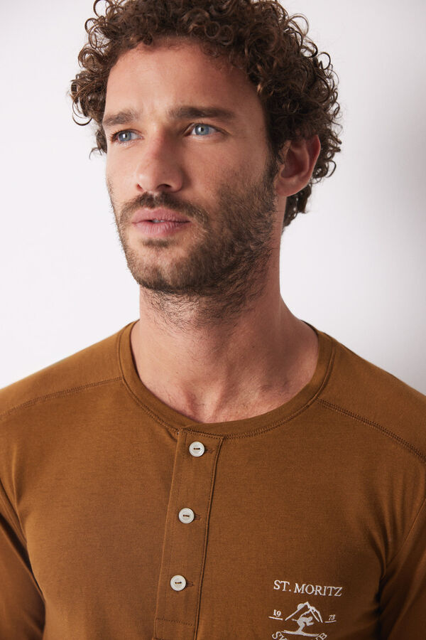 Women'secret Pijama largo hombre 100% algod&oacute;n "Moritz" amarillo