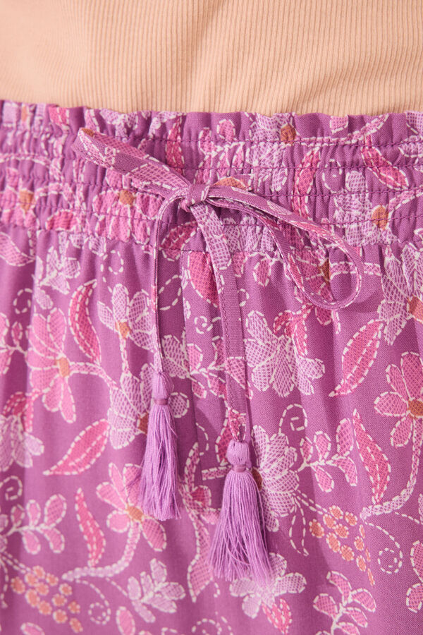 Women'secret Pantalón largo viscosa estampado boho floral estampado