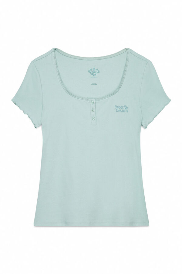Women'secret T-shirt manga curta de algod&atilde;o verde verde