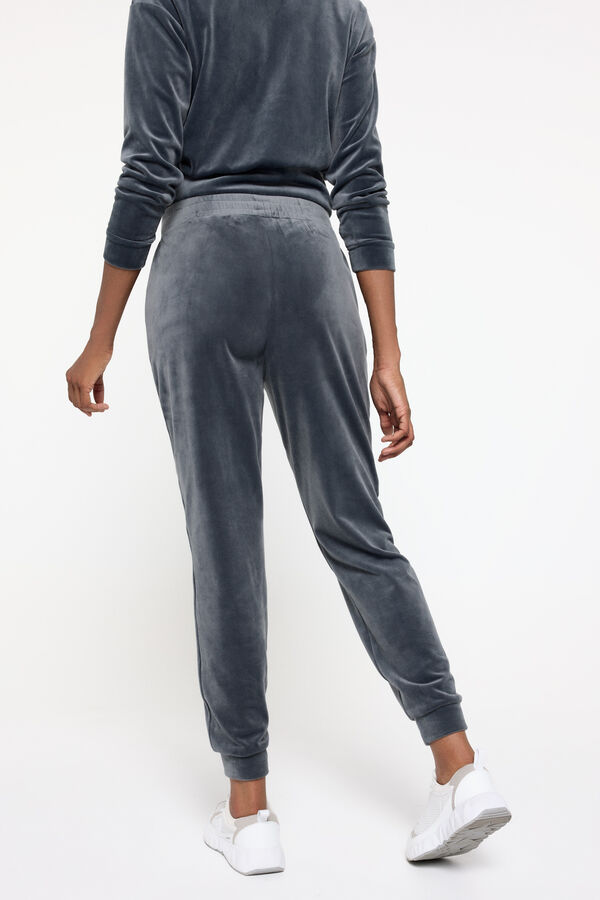 Only Play Pantalones jogger de terciopelo gris
