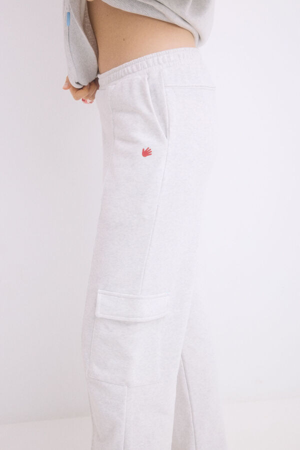 HI&BYE Cal&ccedil;as compridas flare felpa cinzentas cinzento