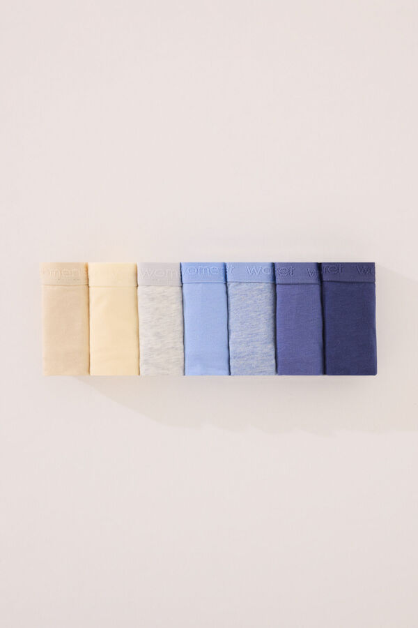Women'secret Pack 7 tangas algod&oacute;n azules blanco