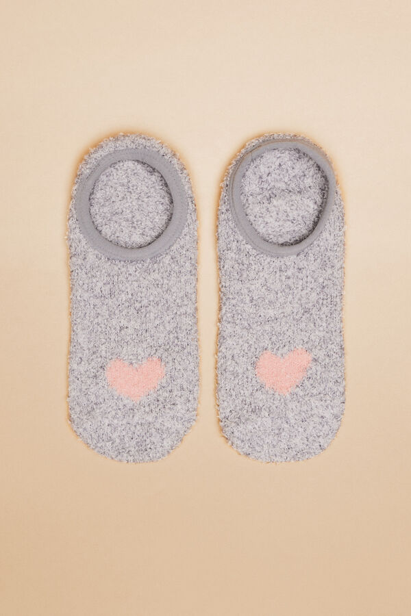 Women'secret Grey heart no-show socks cinzento
