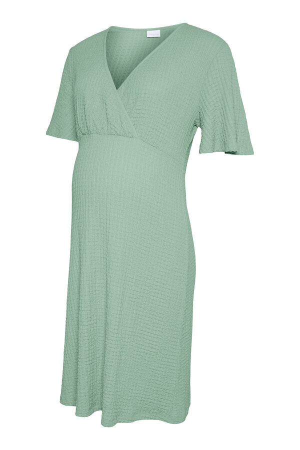 Mamalicious Vestido de maternity e amamentação de manga curta verde