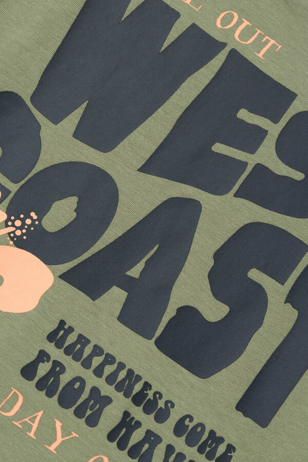 Name it T-shirt manga curta menino print mensagem verde