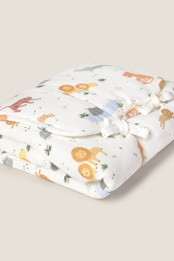 Textura Trocador de fraldas de algod&atilde;o da selva branco