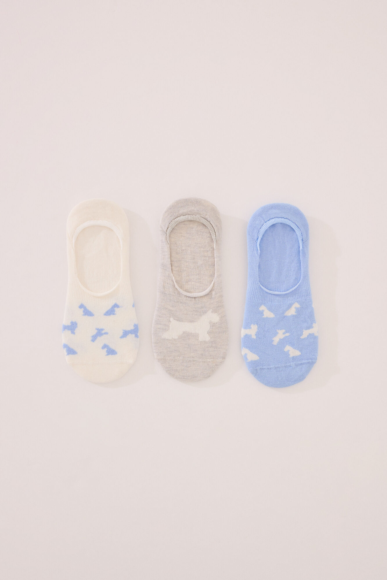 Women'secret Pack 3 calcetines invisibles algod&oacute;n print perritos