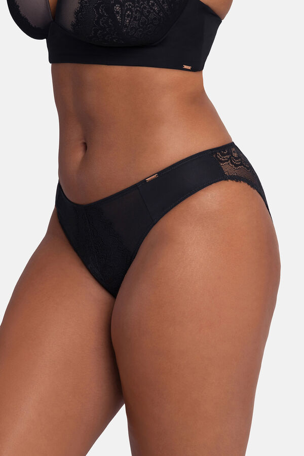 Dorina Suti&atilde; de renda sem aro preto