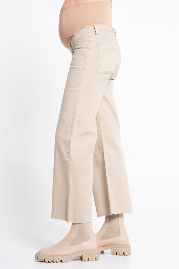 Ohma! culotte jeans pr&eacute;-mam&atilde; castanho