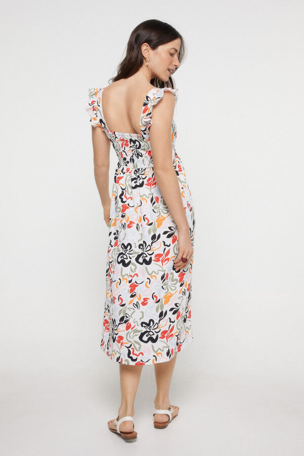 Pieces Vestido comprido de al&ccedil;as branco