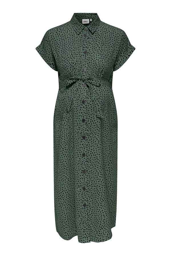 Only Maternity Vestido camisa maternity liso verde