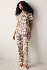 Penti Conjunto de pijama camiseiro longa zebra estampado