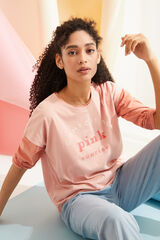 Womensecret T-shirt manga curta algodão rosa rosa