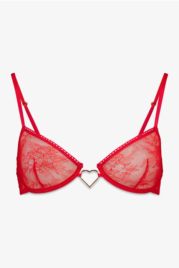Women'secret Sujetador sin relleno encaje rojo PRETTY rojo