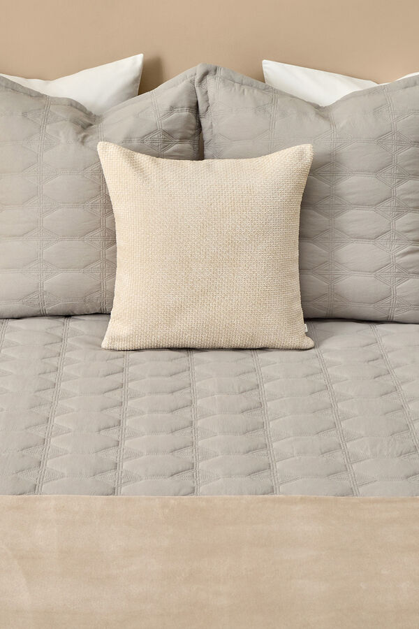 Textura Colcha acolchado geom&eacute;trico gris