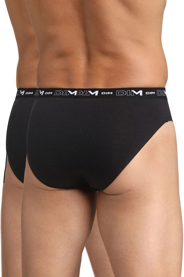 DIM Pacote de 2 cuecas masculinas de algod&atilde;o el&aacute;stico  preto
