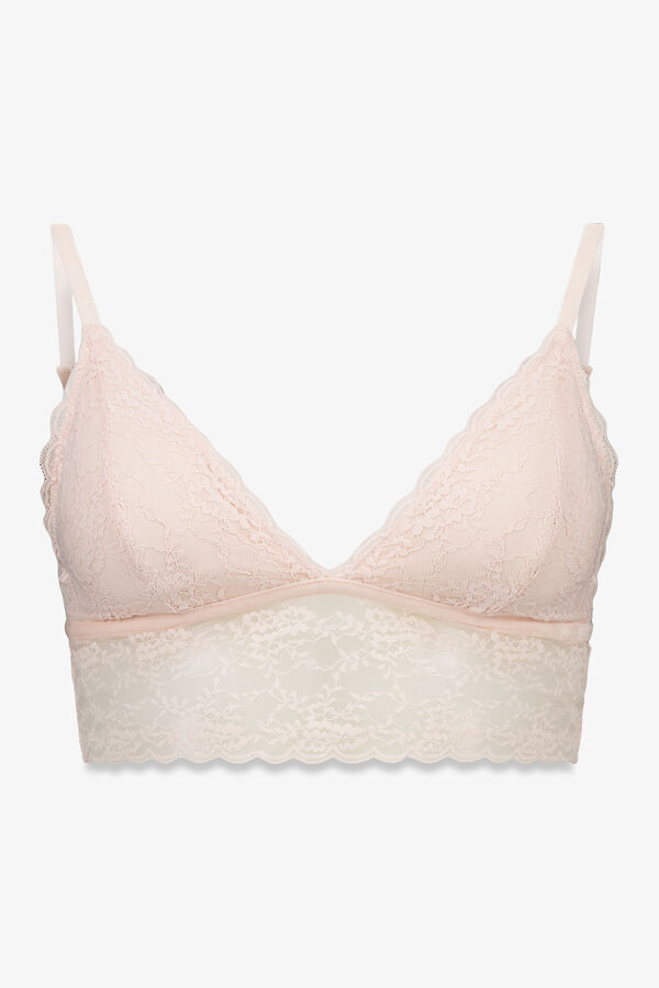 Women'secret LOVELY bralette triangular de renda rosa rosa
