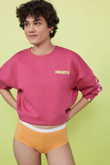 HI&BYE Pack 2 bragas culotte algod&oacute;n naranja y rosa estampado