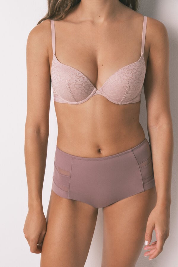 Women'secret Braga alta cl&aacute;sica microfibra rosa rosa