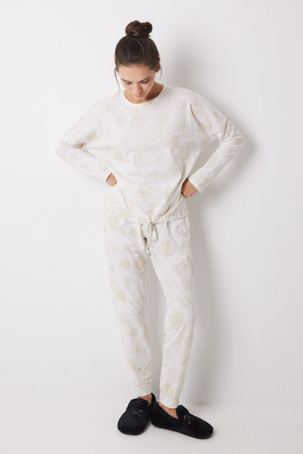 Women'secret Pijama largo 100% algod&oacute;n Harry Potter marfil