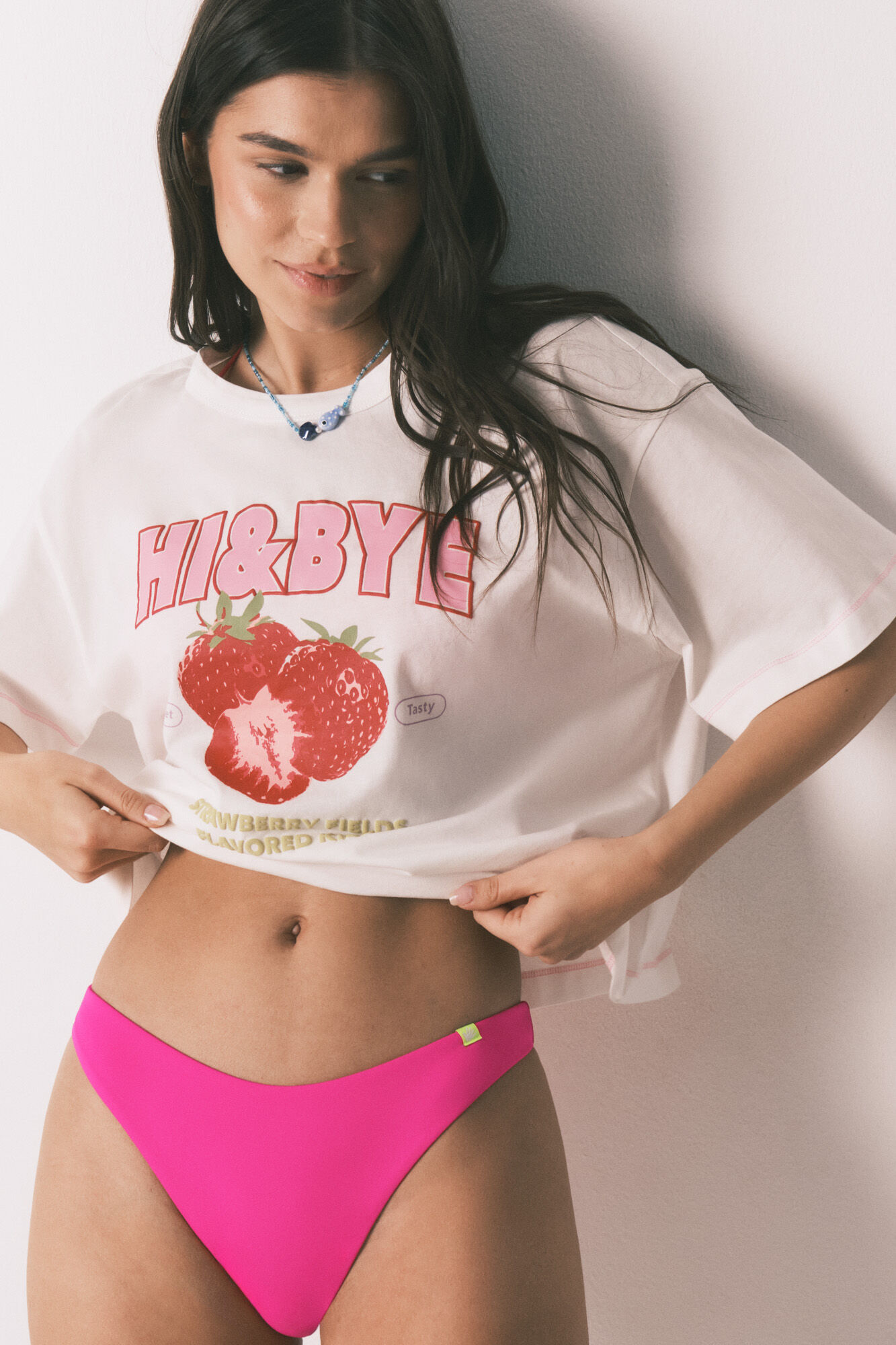 HI&BYE Cueca de biqu&iacute;ni brasileira rosa