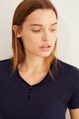 Womensecret T-shirt padeira curta navy azul