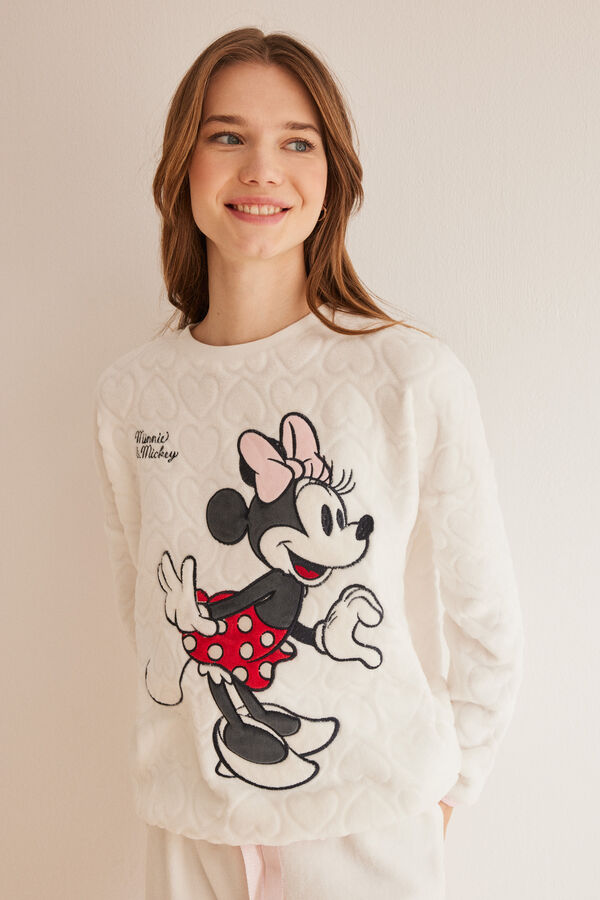 Women'secret Pijama polar Minnie cora&ccedil;&otilde;es bege