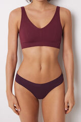 Women'secret Tanga frunce granate burdeos