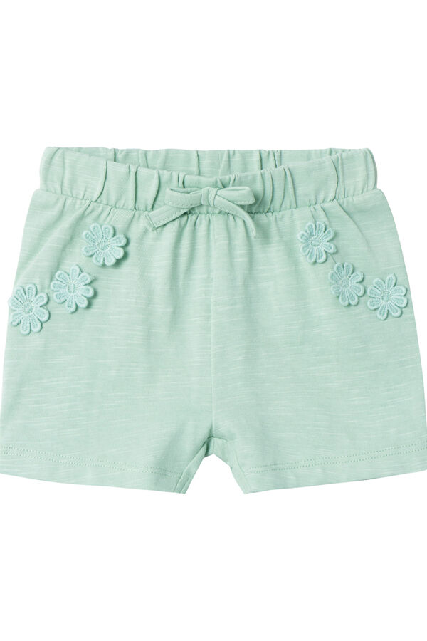 Name it Short de algod&atilde;o para menina verde