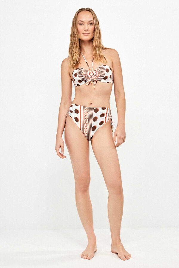 Gisela Top biqu&iacute;ni bandeau estampado monogram branco
