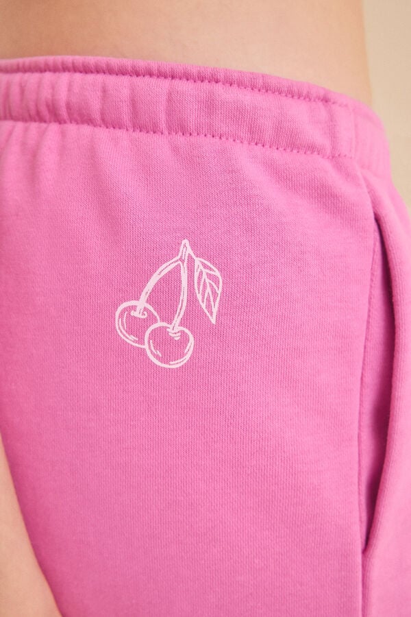 HI&BYE Calça de pelúcia rosa rosa