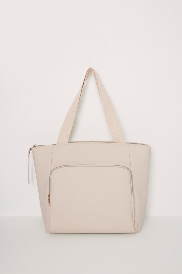 Women'secret Bolso grande engomado beige nude