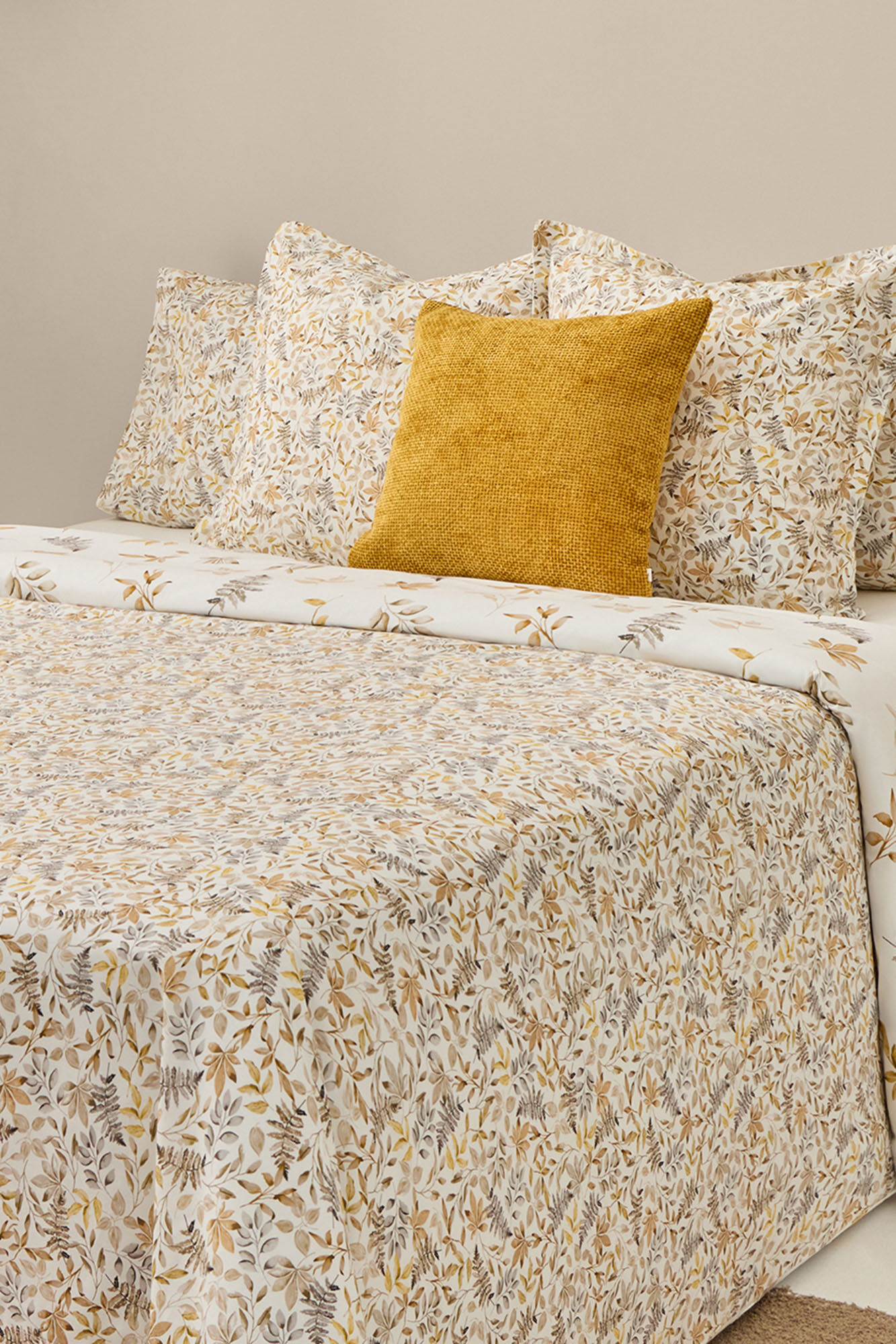 Textura Funda n&oacute;rdica algod&oacute;n hojas en rama