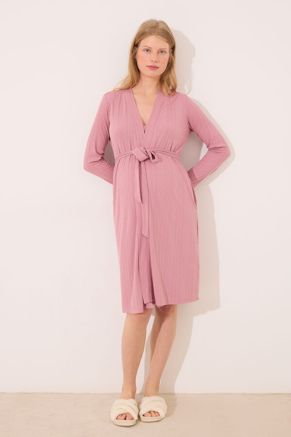 Women'secret Robe midi pointelle "maternity" rosa rosa