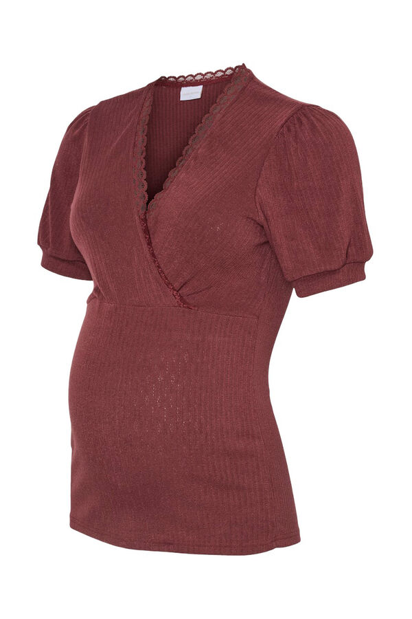 Mamalicious Top de maternity e amamenta&ccedil;&atilde;o de manga curta   rosa