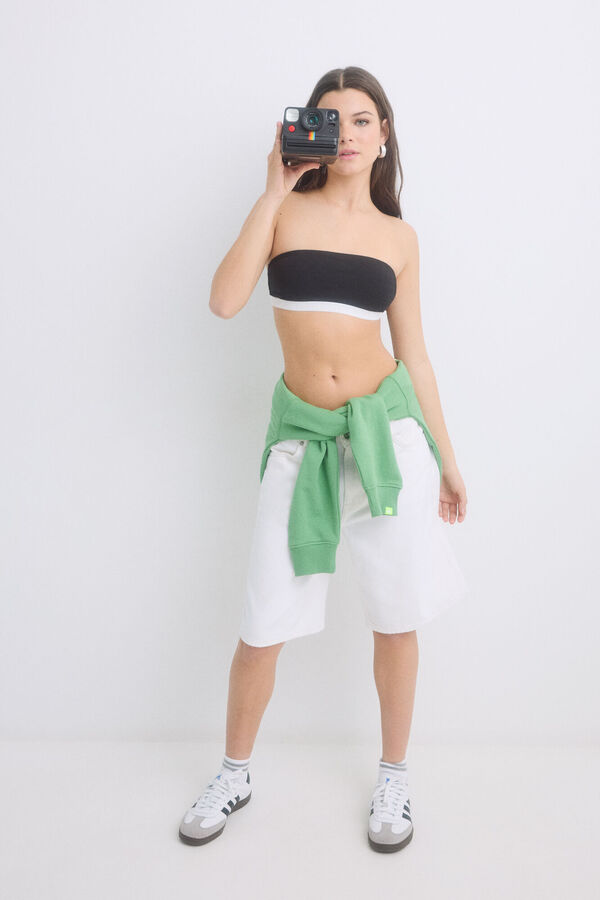 HI&BYE Suti&atilde; cai-cai preto com copas remov&iacute;veis preto