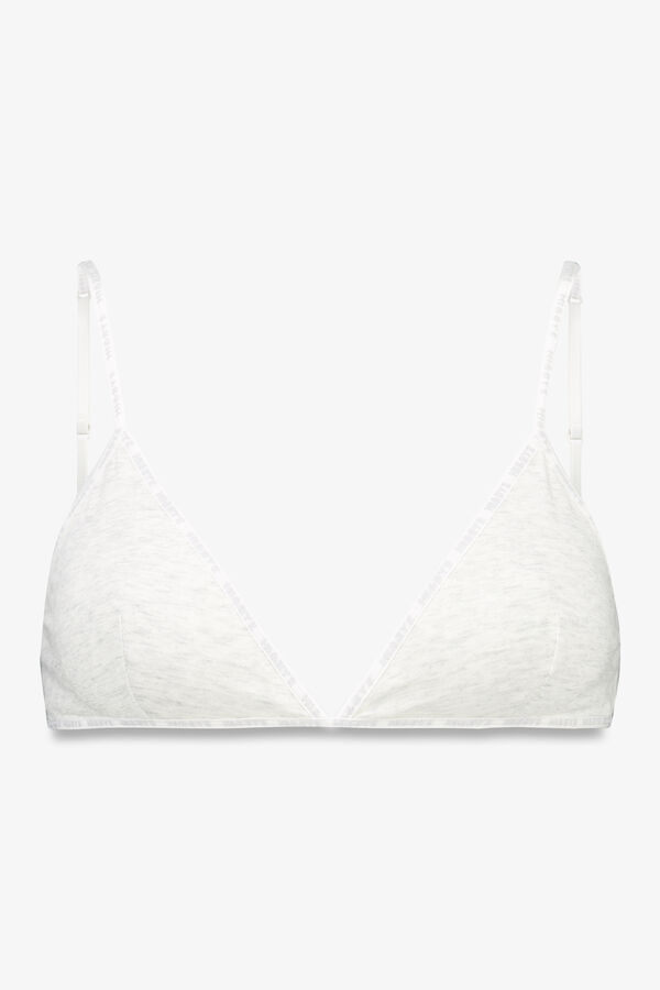 HI&BYE Sujetador triangular algod&oacute;n copas extra&iacute;bles gris gris